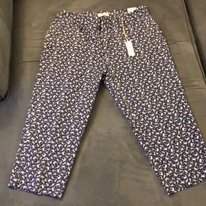 Dockers Navy Blue Nautical Print Crop Pants